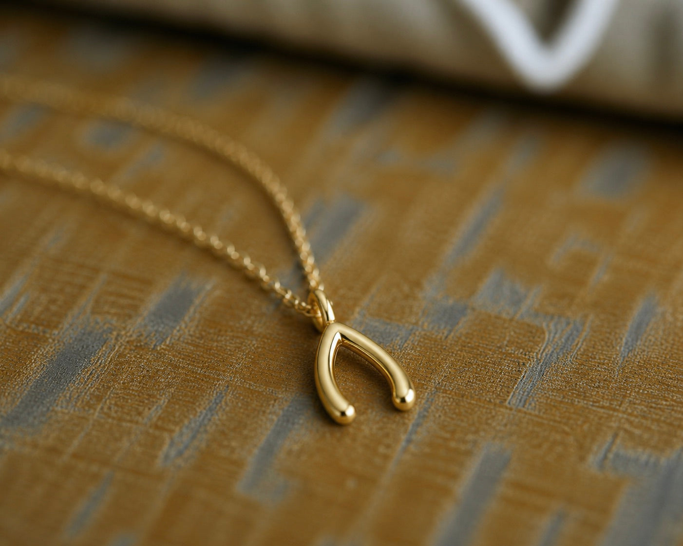 Gold Wishbone Necklace 18k Gold Fill Lucky Charm Pendant - Protection Good Luck Gift