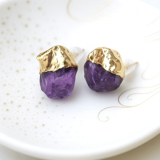 Dipped Amethyst Earrings
