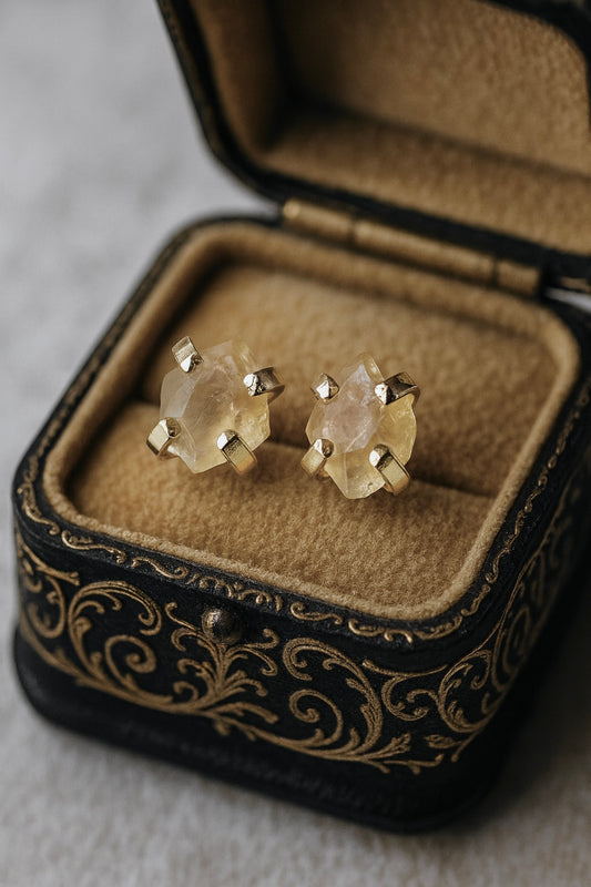 Congo Citrine Stud Earrings