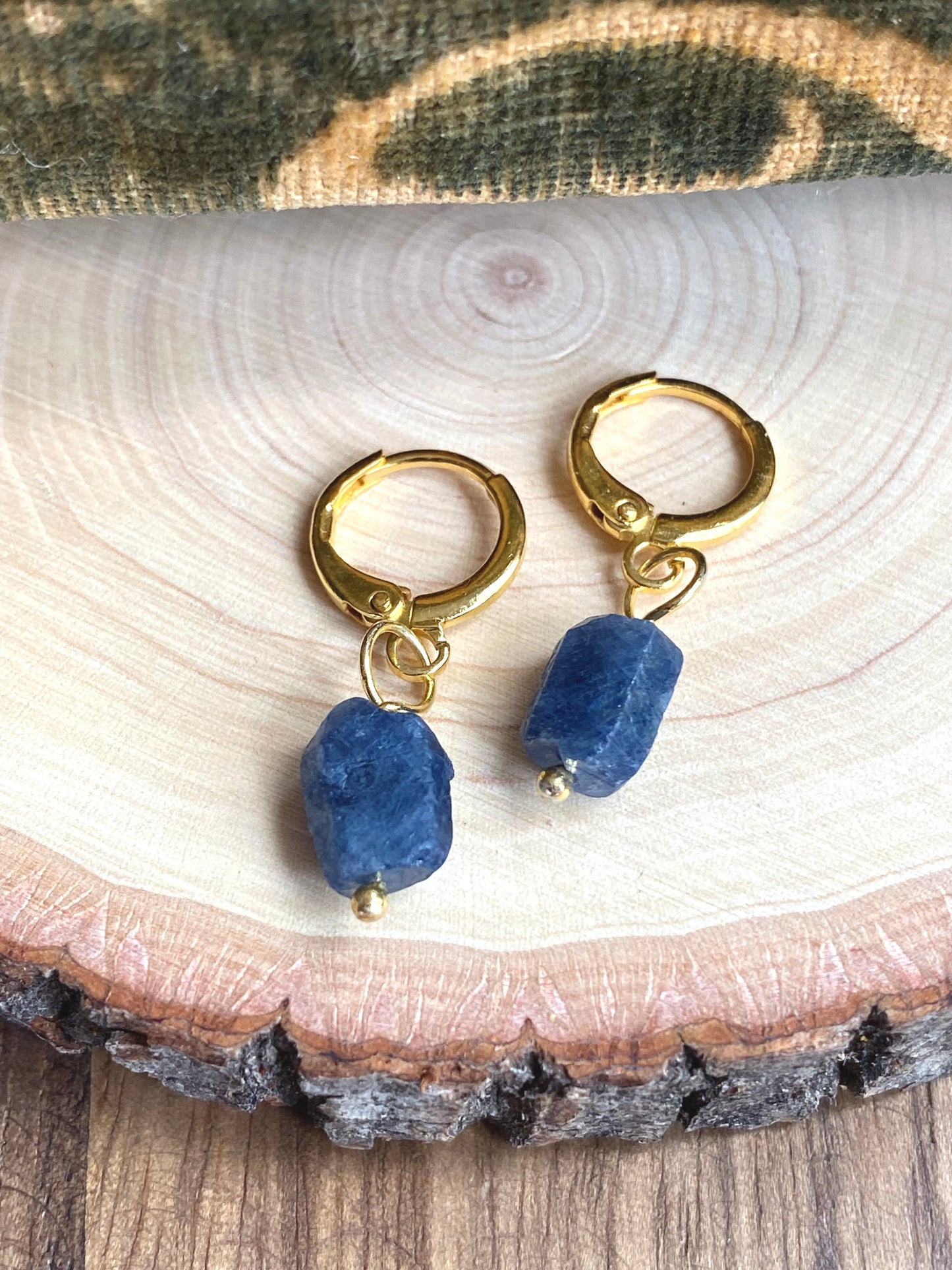 Sapphire Huggie Hoops