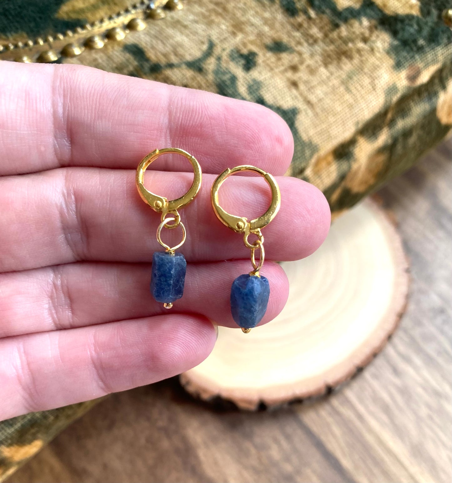 Sapphire Huggie Hoops