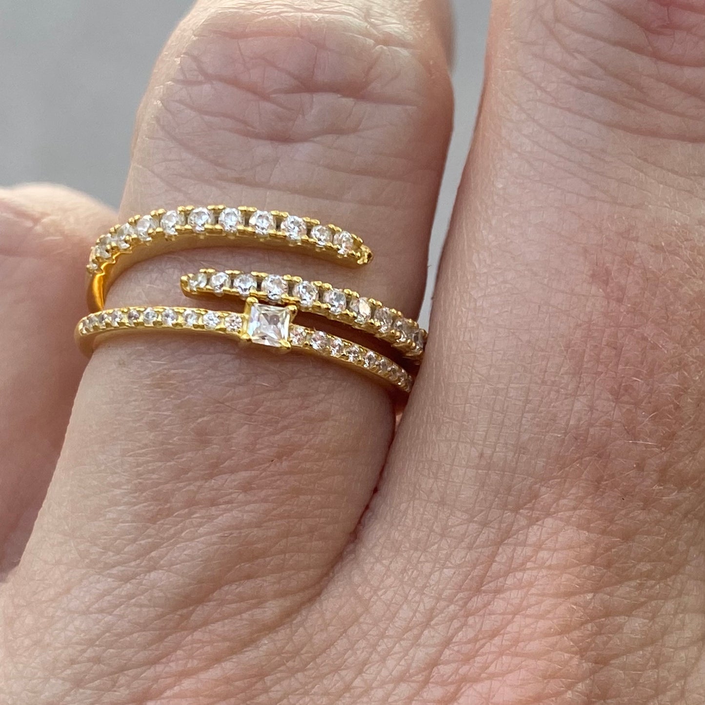Dainty Square Solitaire Diamond CZ Ring