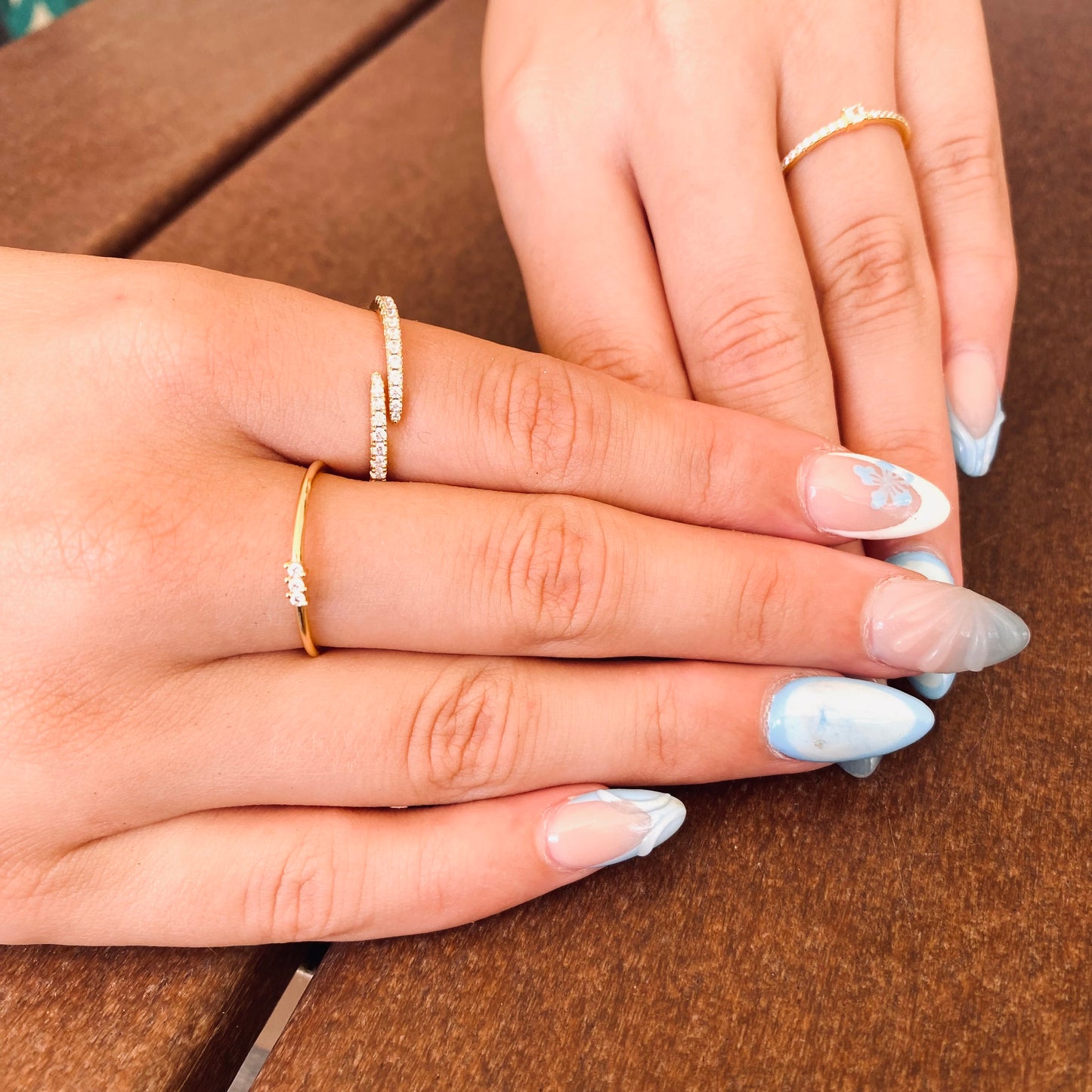 Diamond CZ Spiral Open Wrap Ring