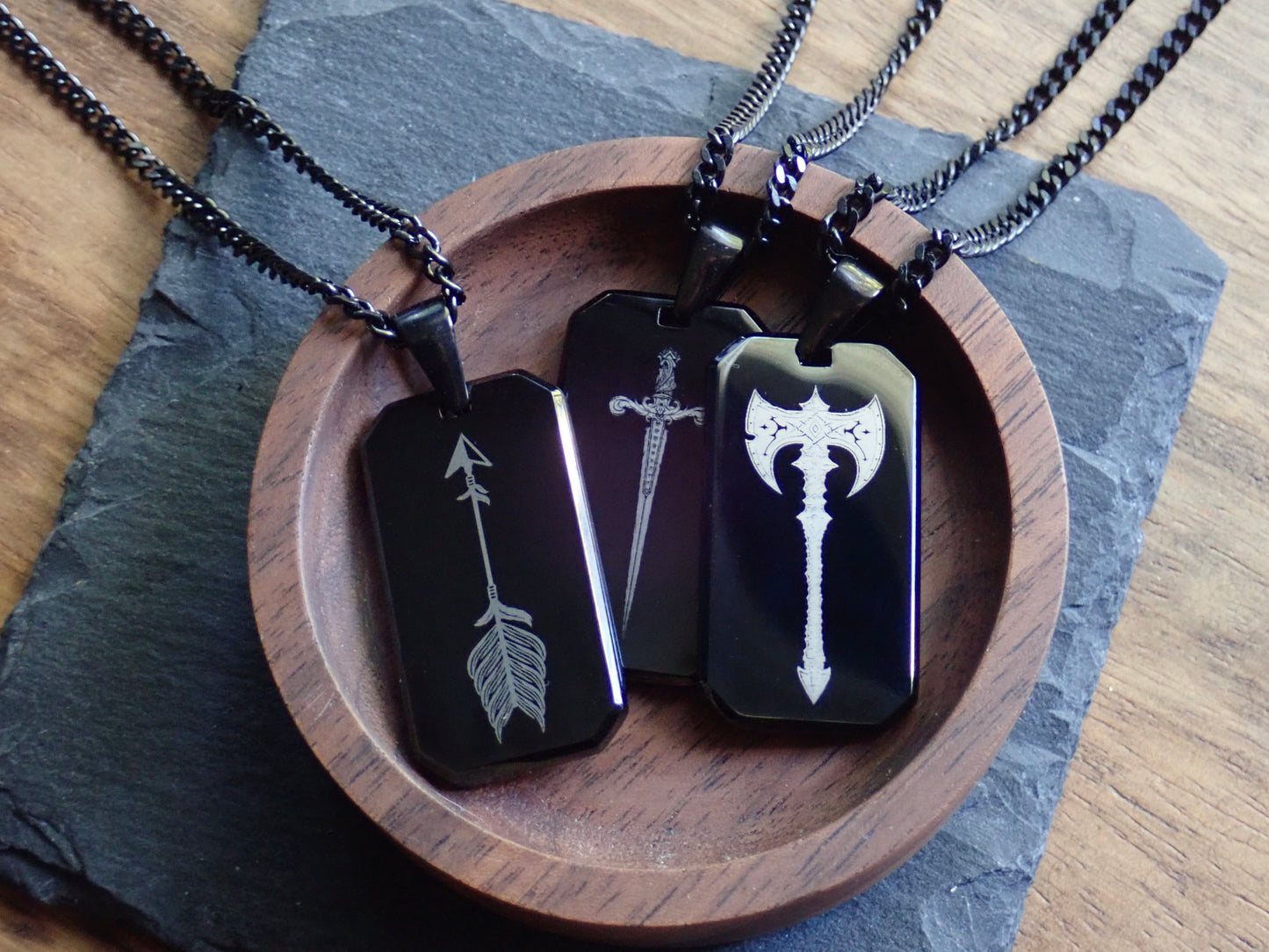 Medieval Sword Dog Tag Necklace