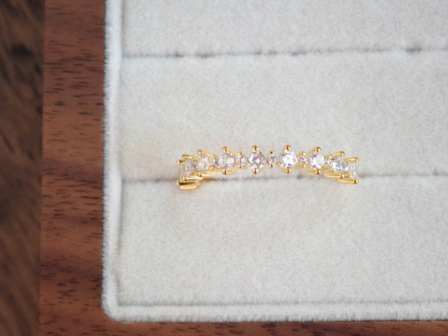 Half Eternity Diamond CZ Ring