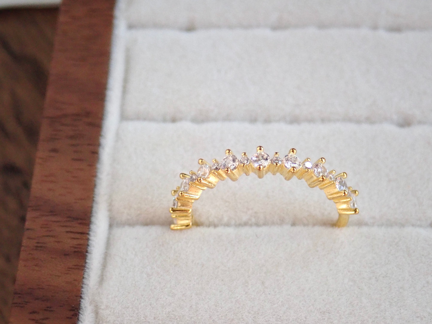 Half Eternity Diamond CZ Ring