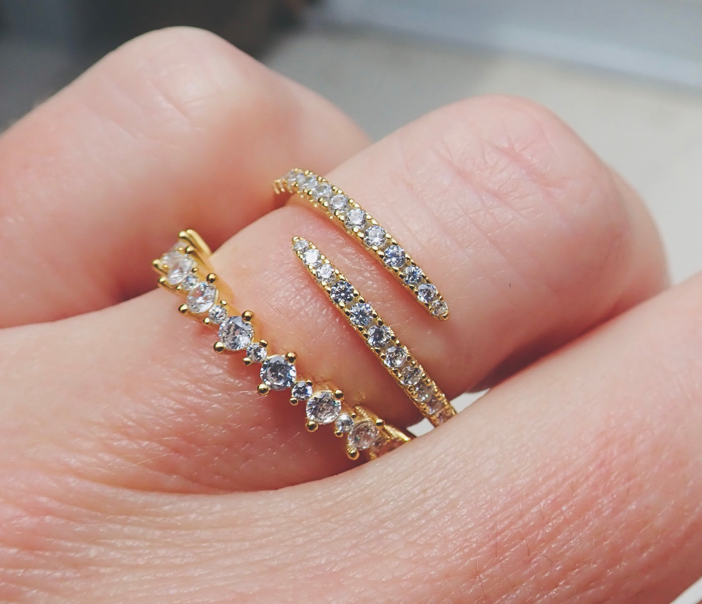 Half Eternity Diamond CZ Ring