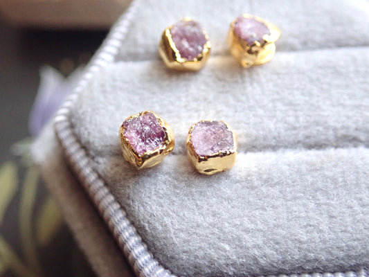 Rosa Raw Ruby Earrings