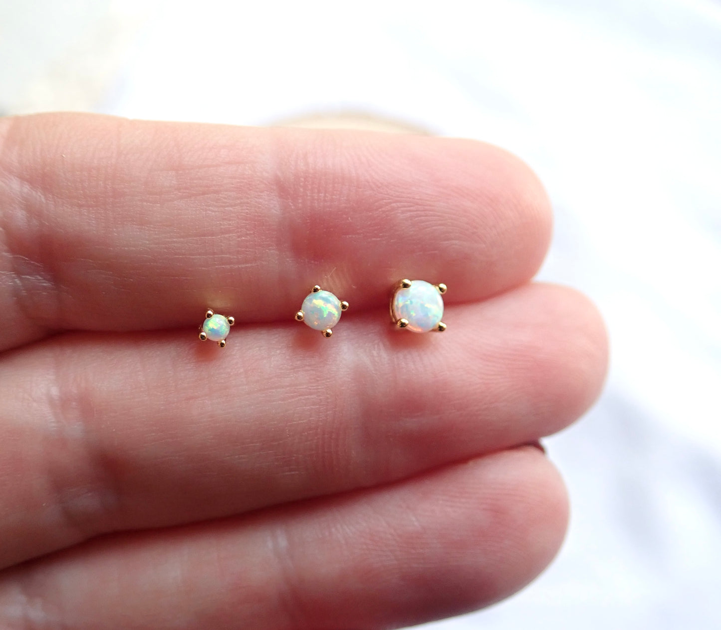 Opal Solitaire Stud Earring