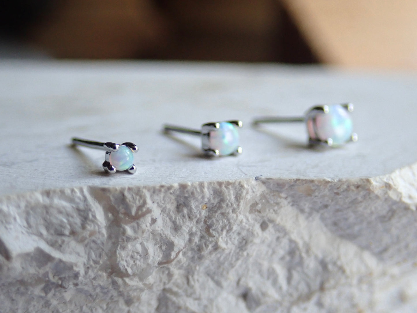 Opal Solitaire Stud Earring