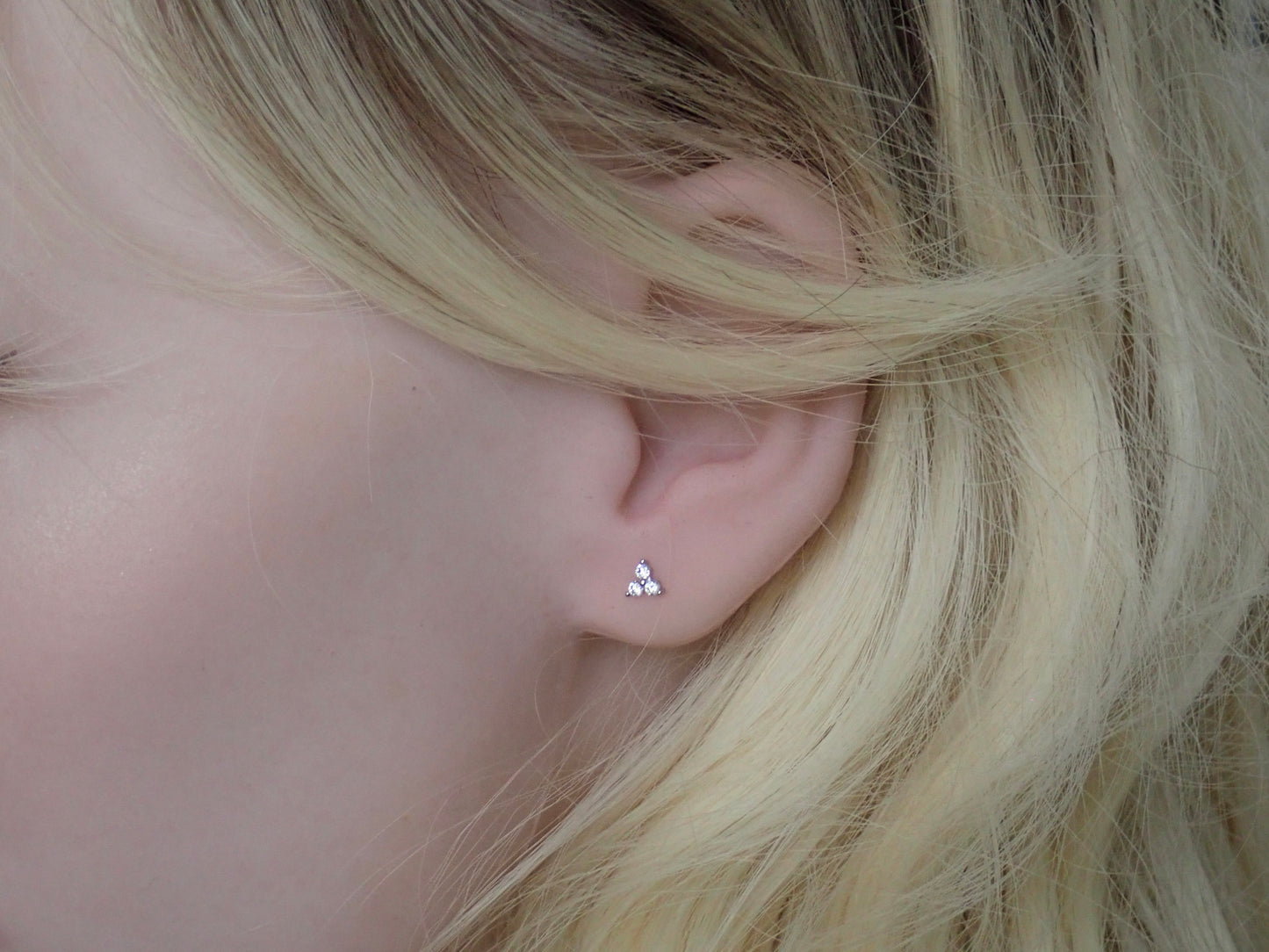 Tiny Trefoil Turquoise Stud Earrings