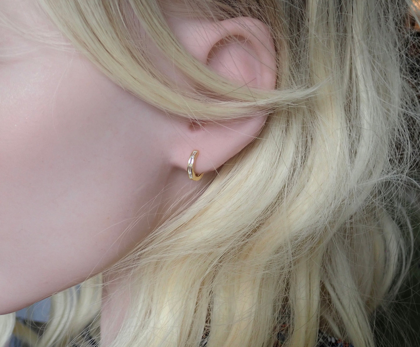 Crystal River CZ Huggie Hoops
