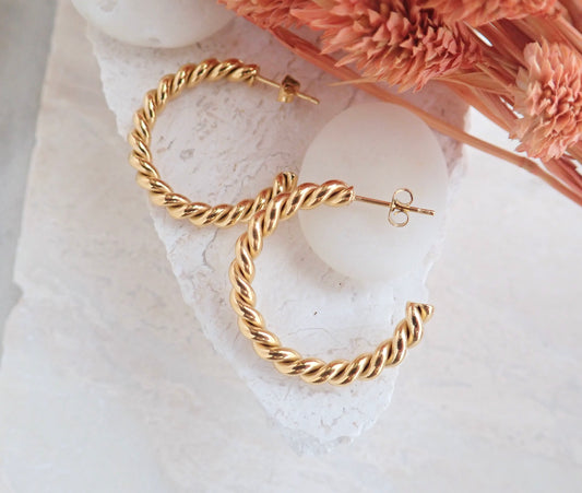 Twistie Treat Gold Hoop Earrings