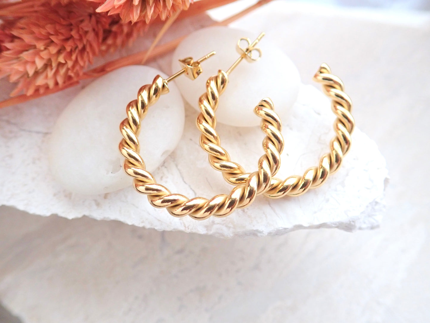 Twistie Treat Gold Hoop Earrings