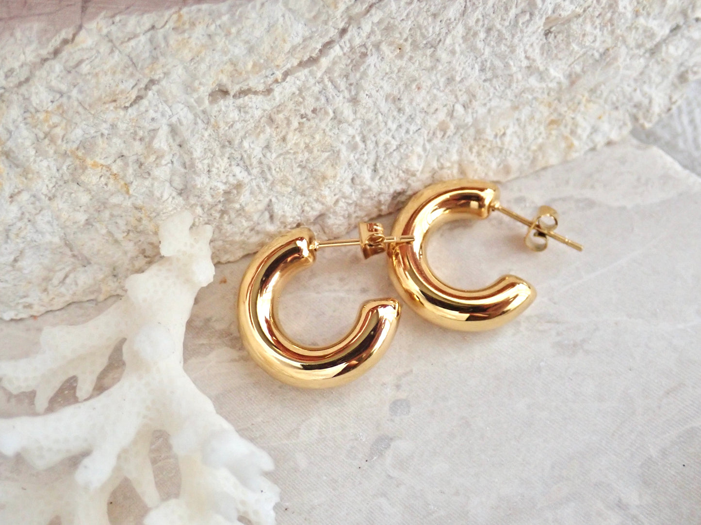 Chonkers Waterproof Gold Hoop Earrings