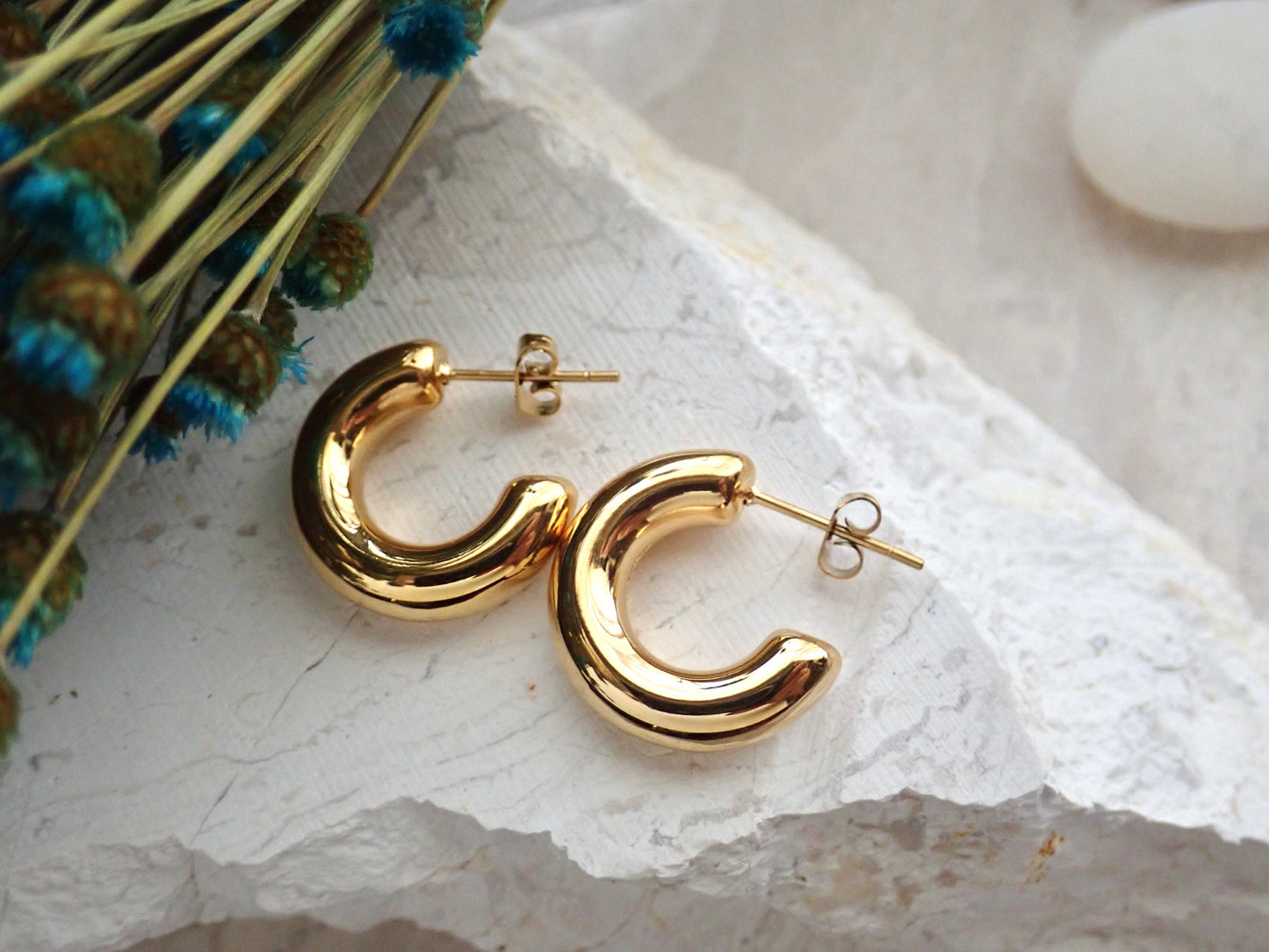 Chonkers Waterproof Gold Hoop Earrings