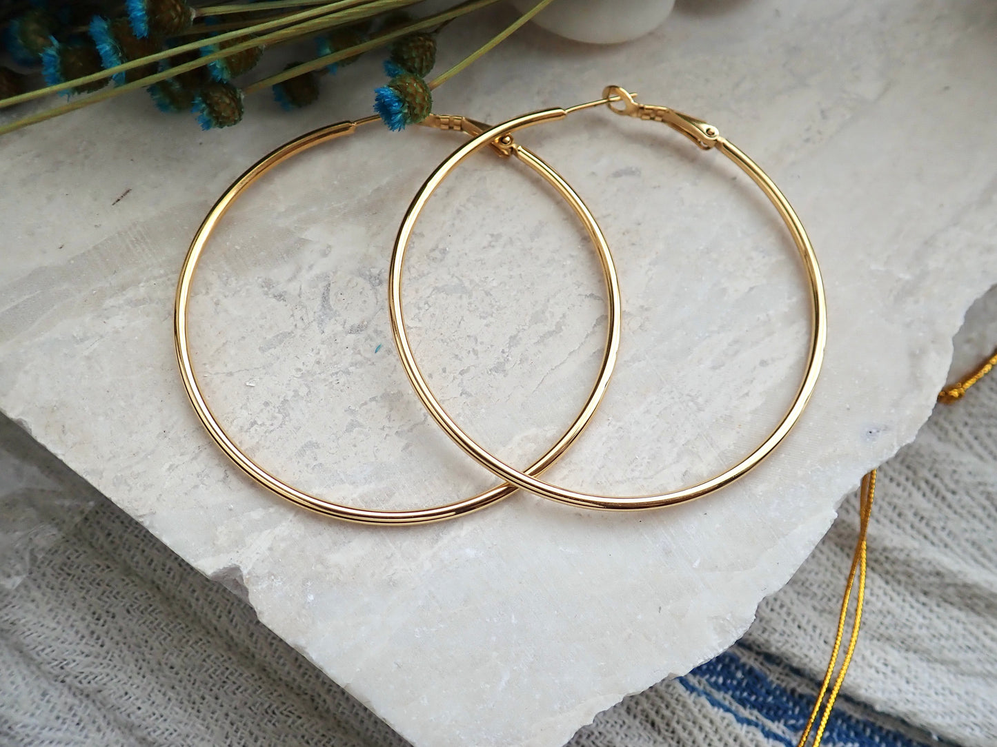 Biggie Waterproof Gold Hoop Earrings