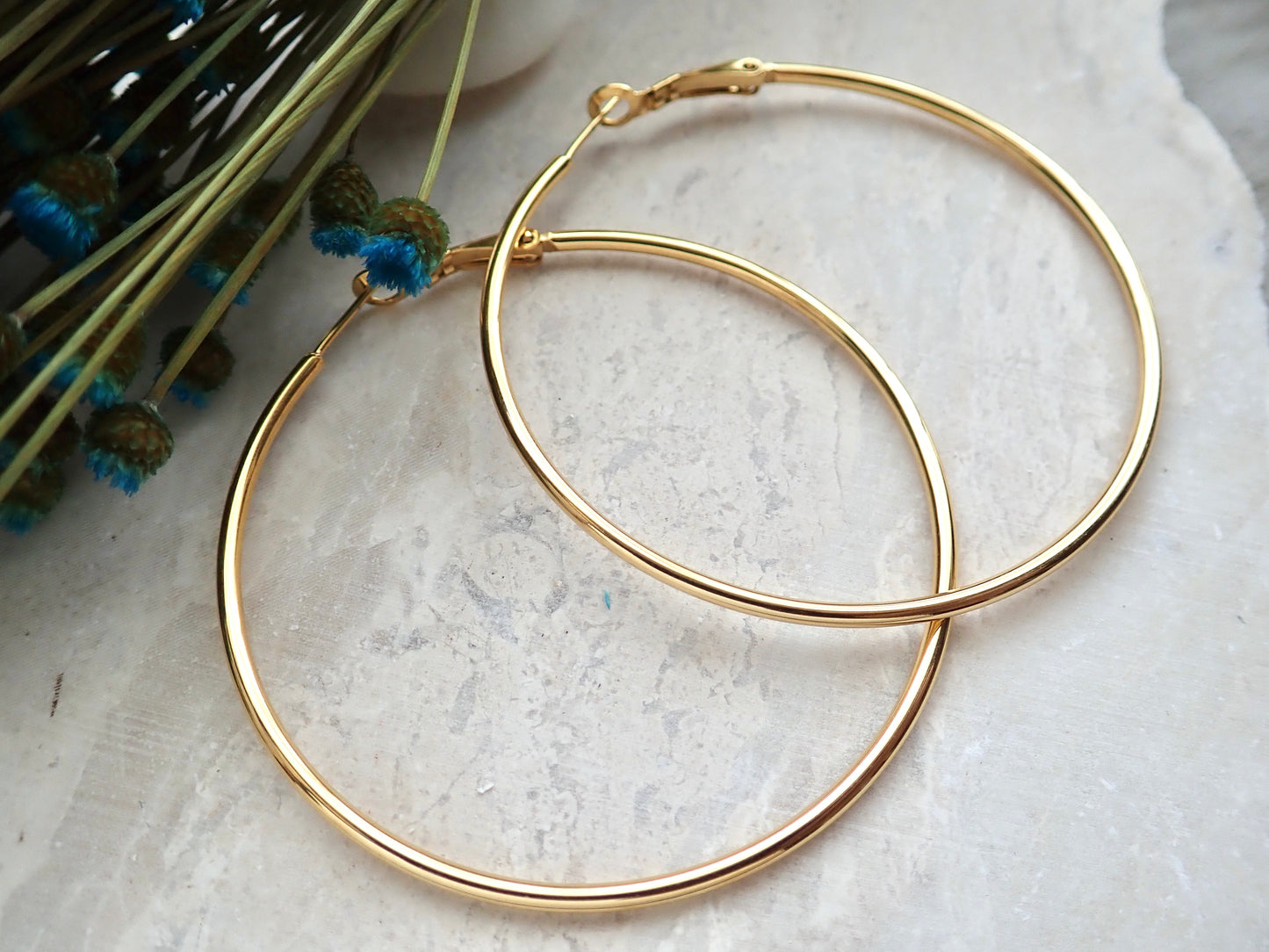 Biggie Waterproof Gold Hoop Earrings