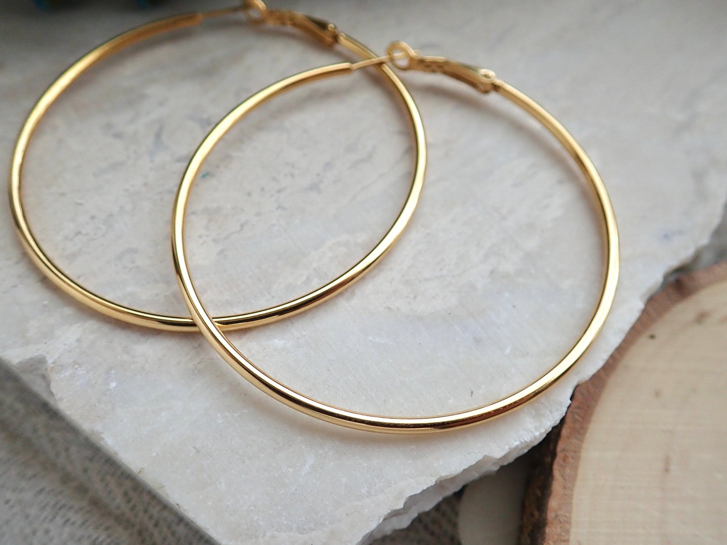 Biggie Waterproof Gold Hoop Earrings