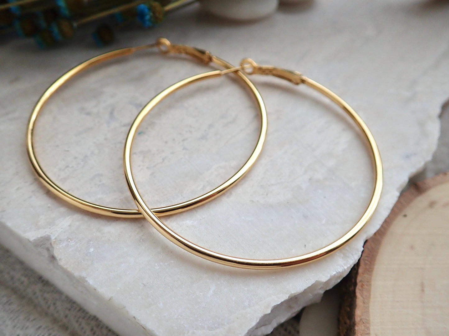 Biggie Waterproof Gold Hoop Earrings