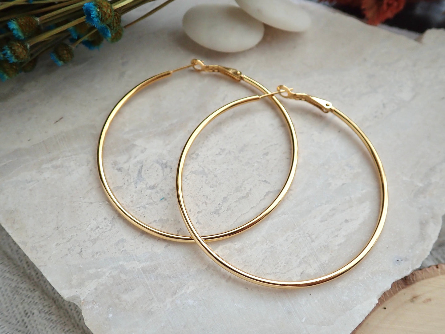 Biggie Waterproof Gold Hoop Earrings