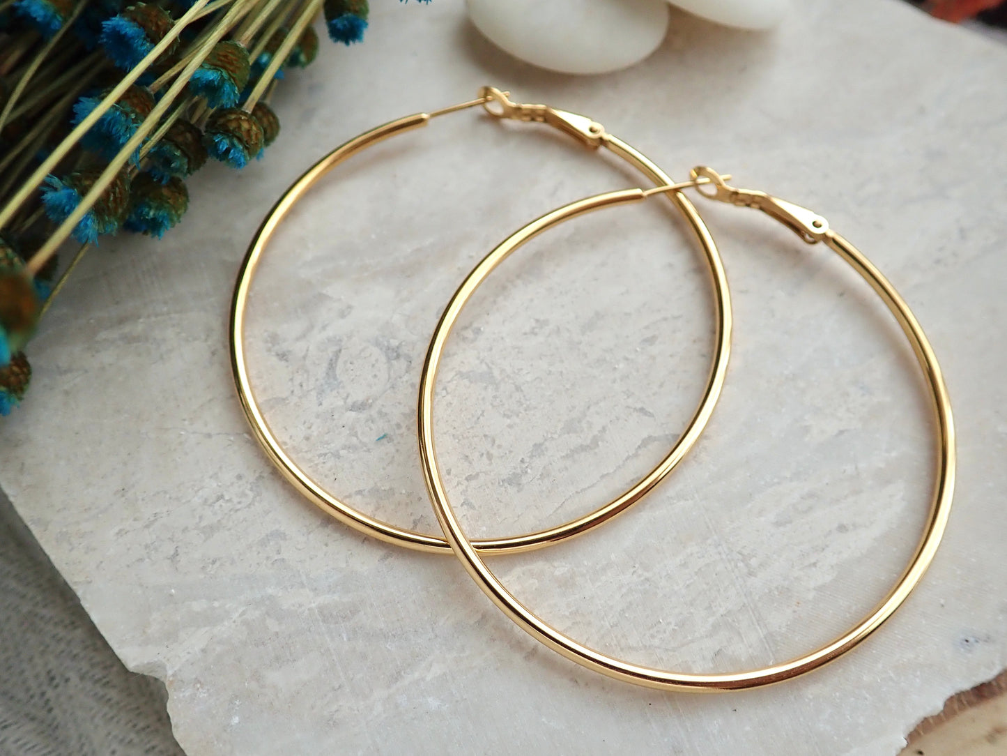 Biggie Waterproof Gold Hoop Earrings