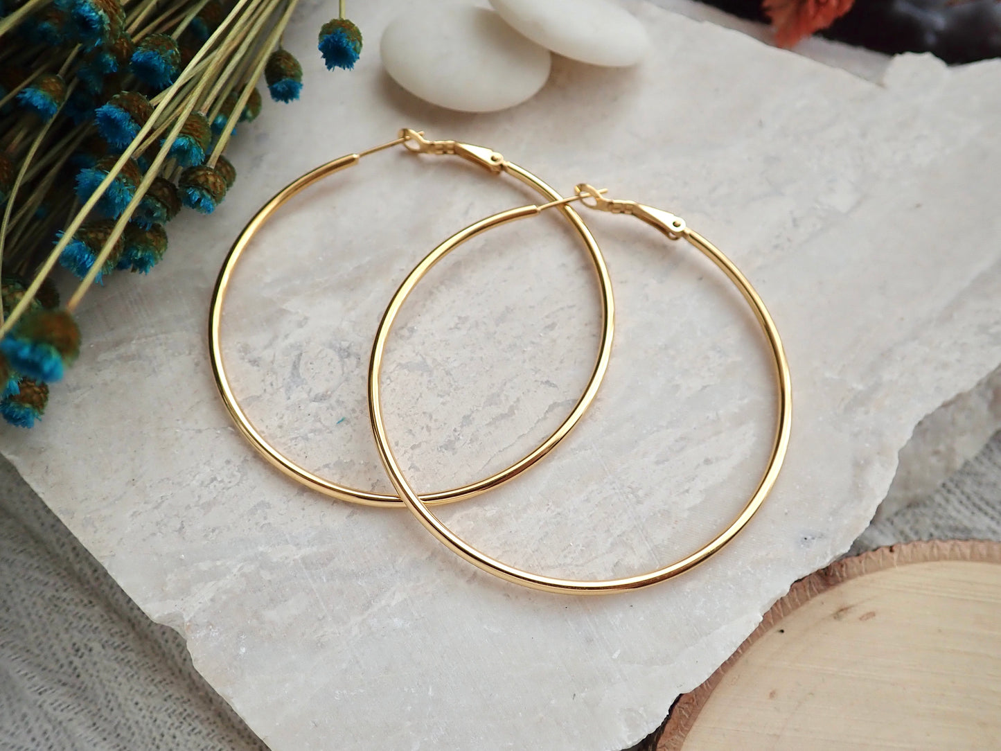 Biggie Waterproof Gold Hoop Earrings