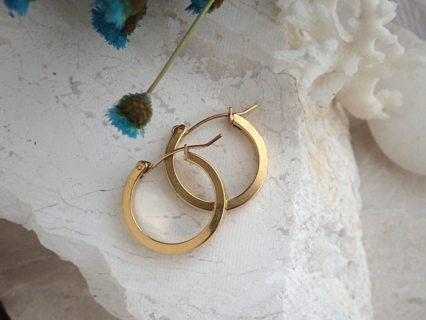 Roadie Waterproof Gold Hoop Earrings