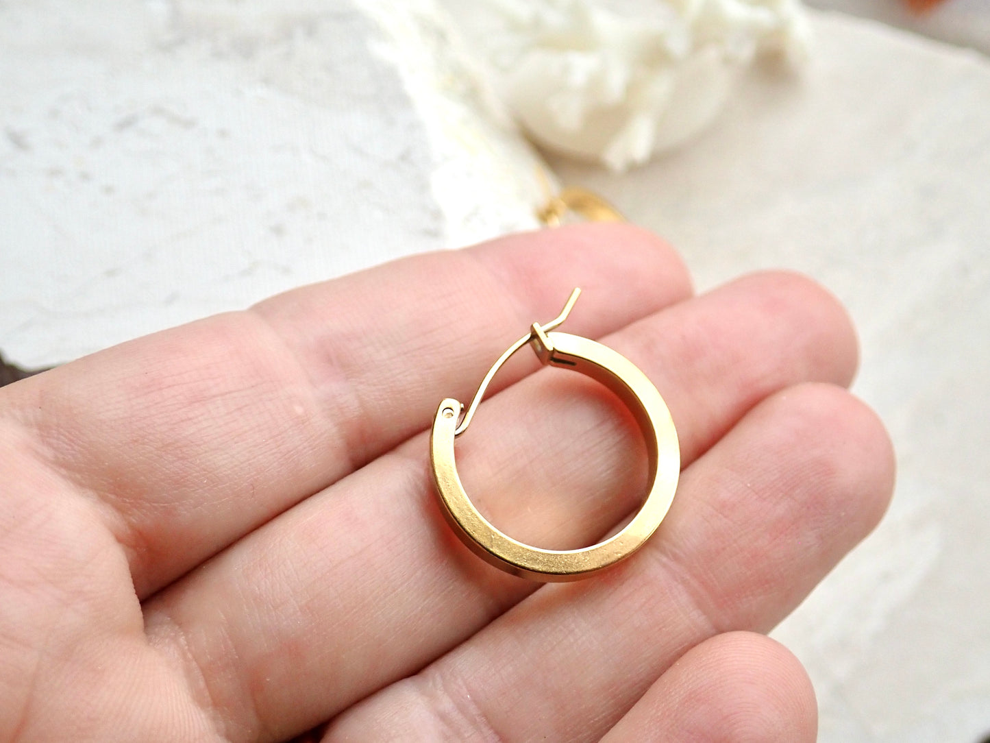 Roadie Waterproof Gold Hoop Earrings