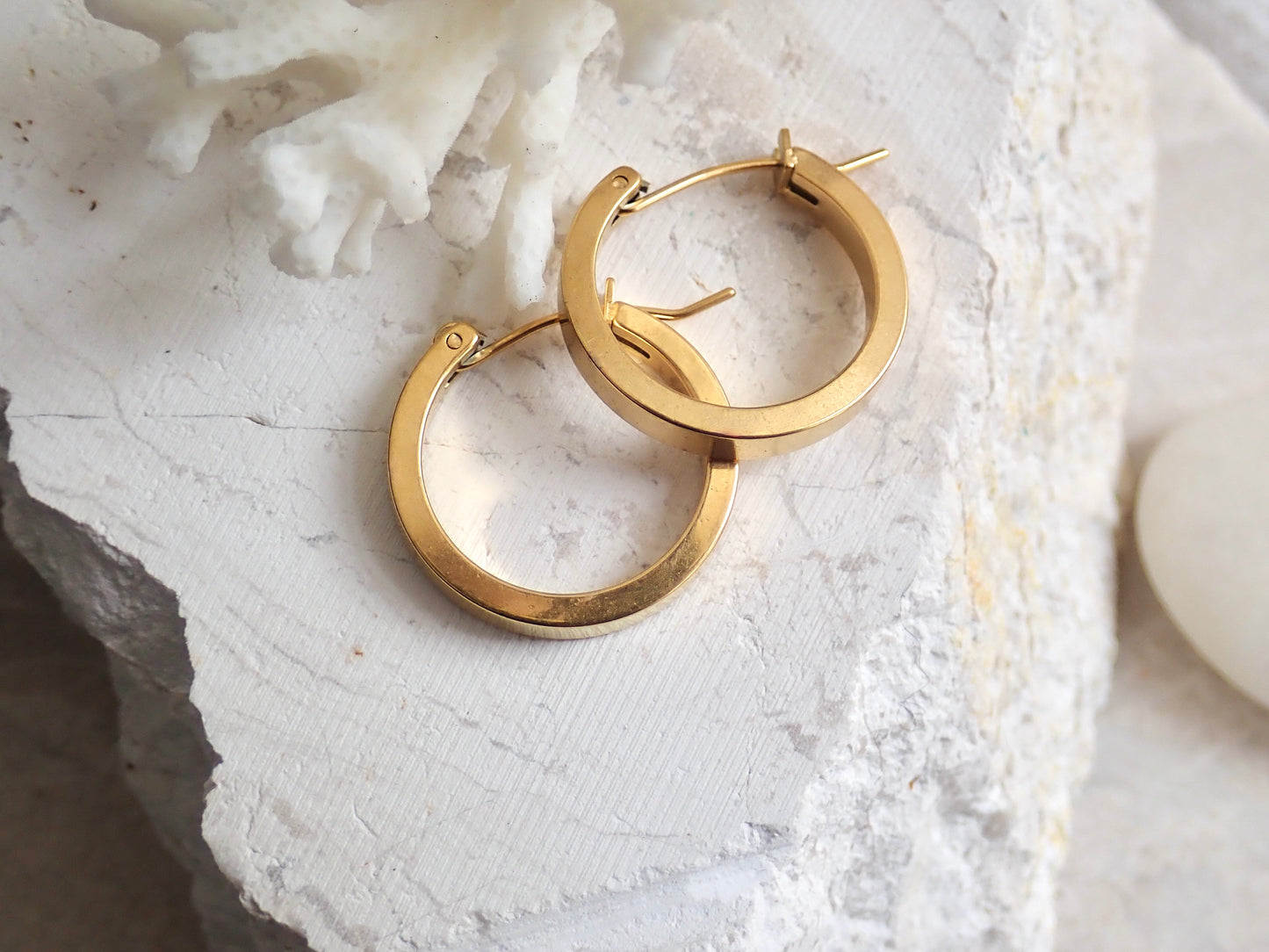 Roadie Waterproof Gold Hoop Earrings