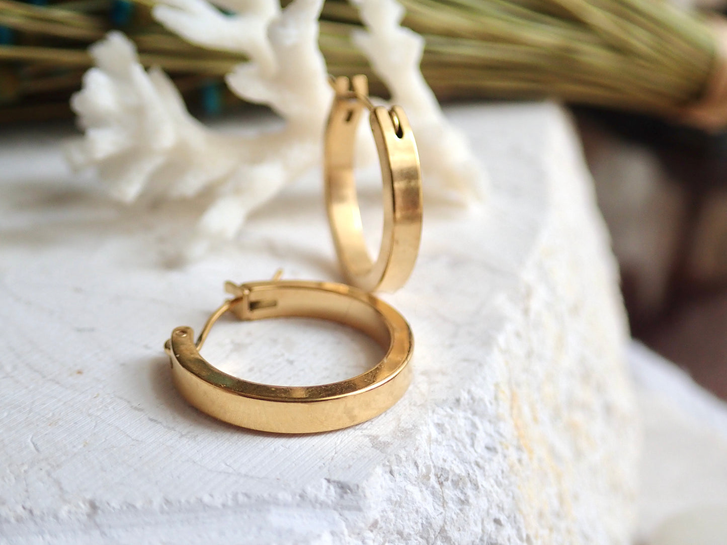 Roadie Waterproof Gold Hoop Earrings