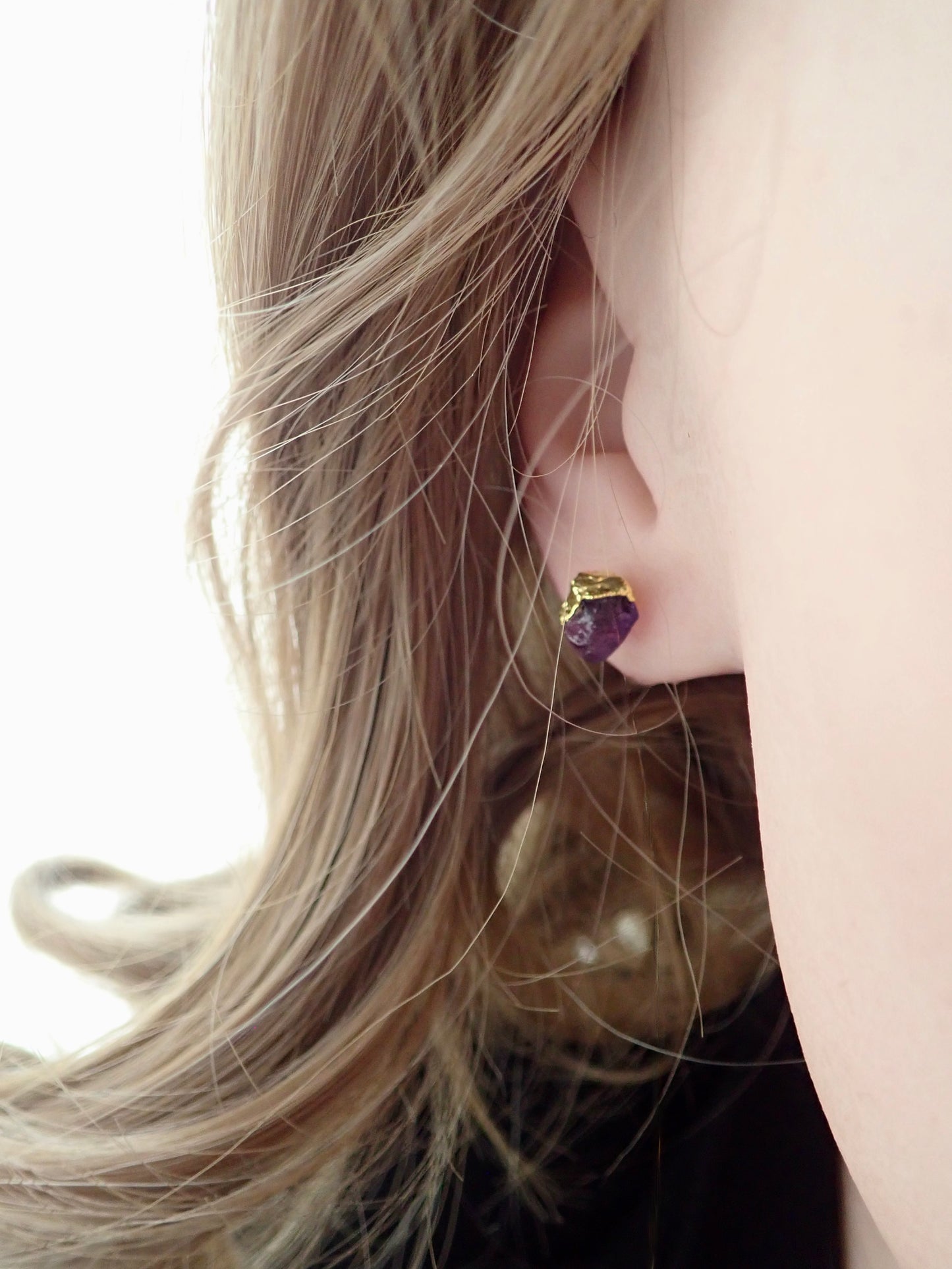 Dipped Amethyst Earrings