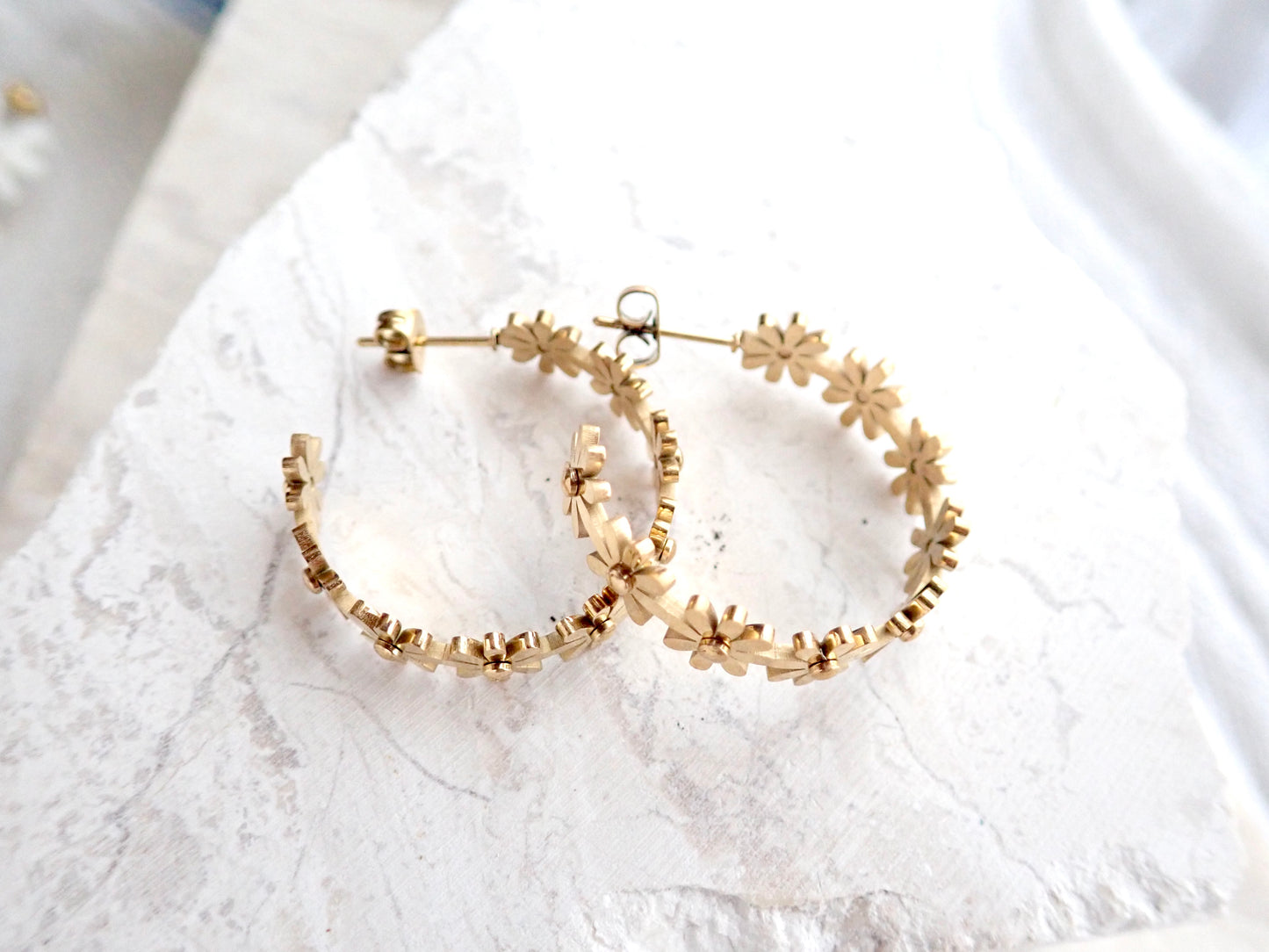 Daisy Mae Waterproof Twisted Hoop Earrings