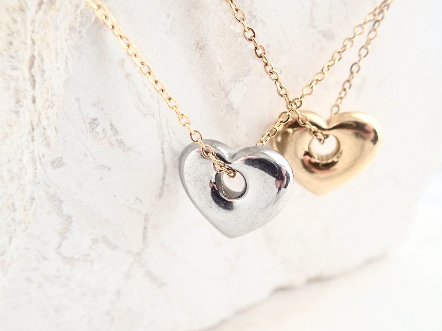 Puffy Heart Waterproof Necklace