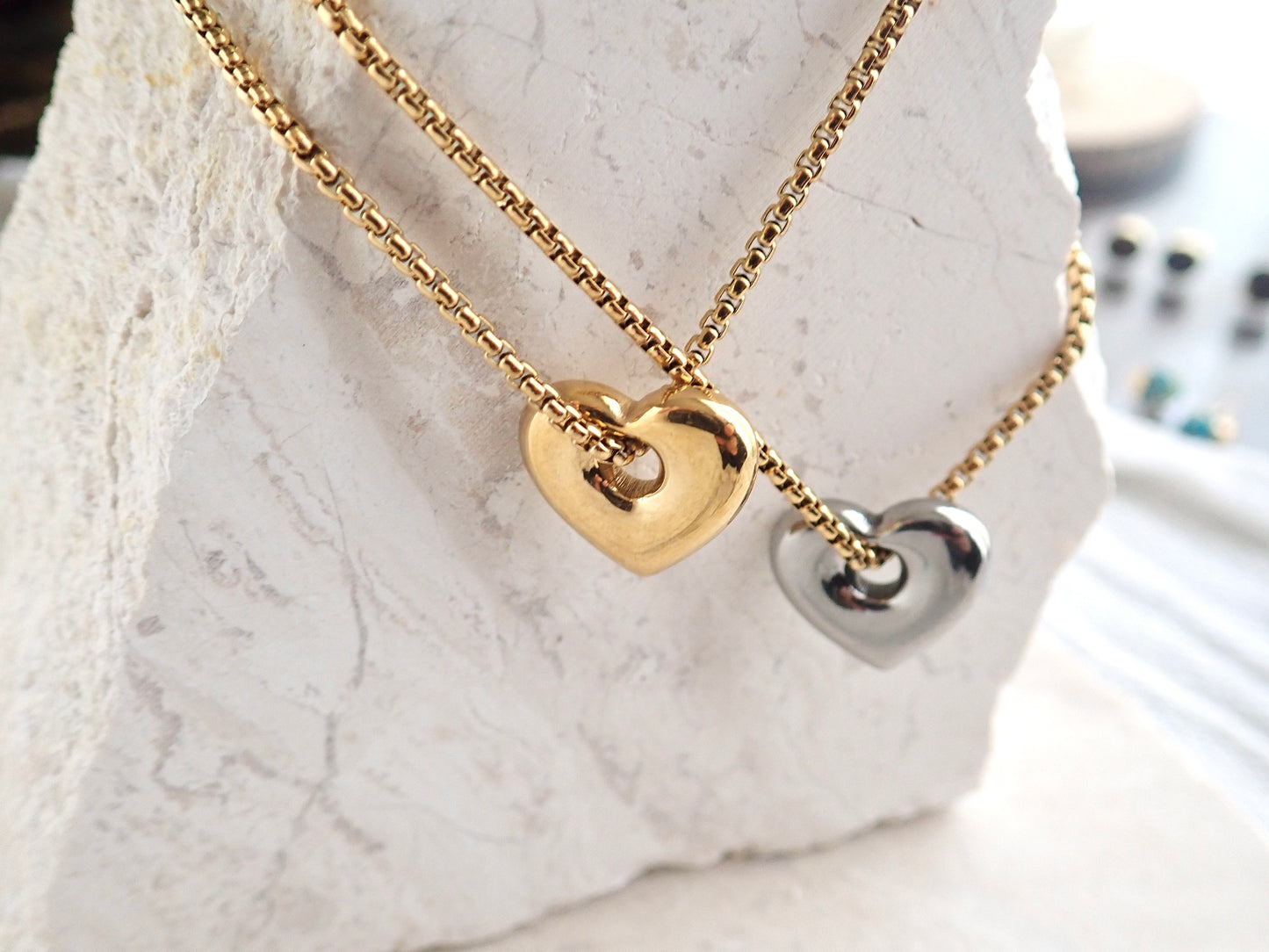 Puffy Heart Waterproof Necklace