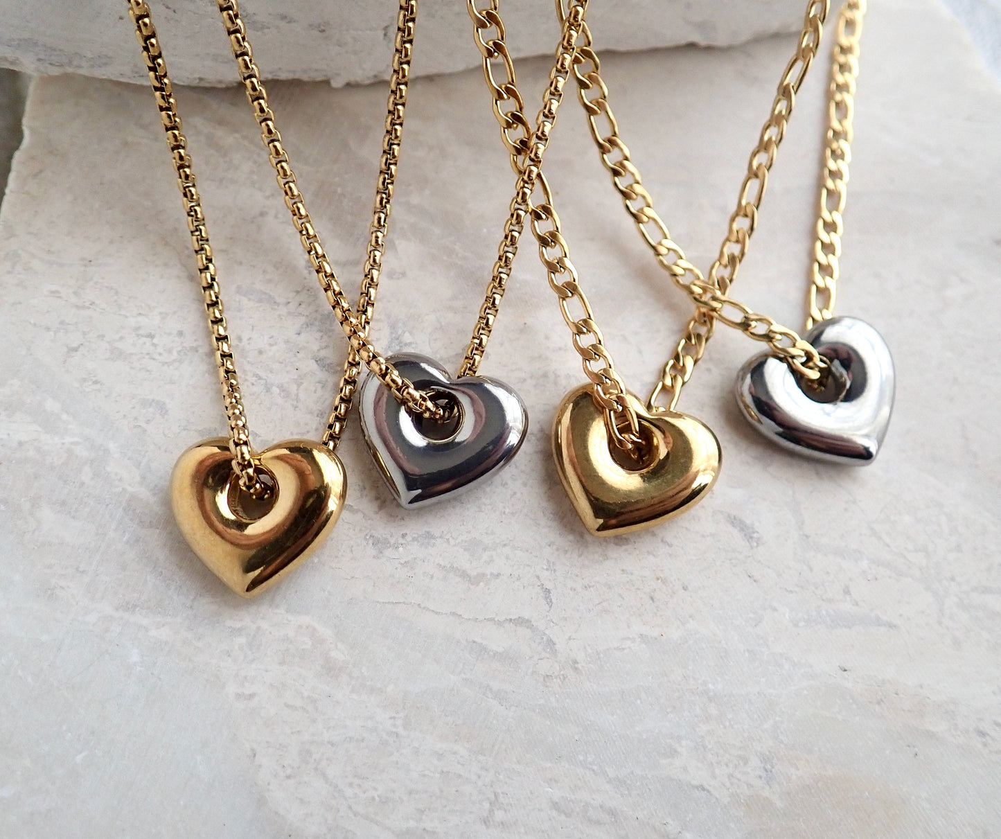 Puffy Heart Waterproof Necklace