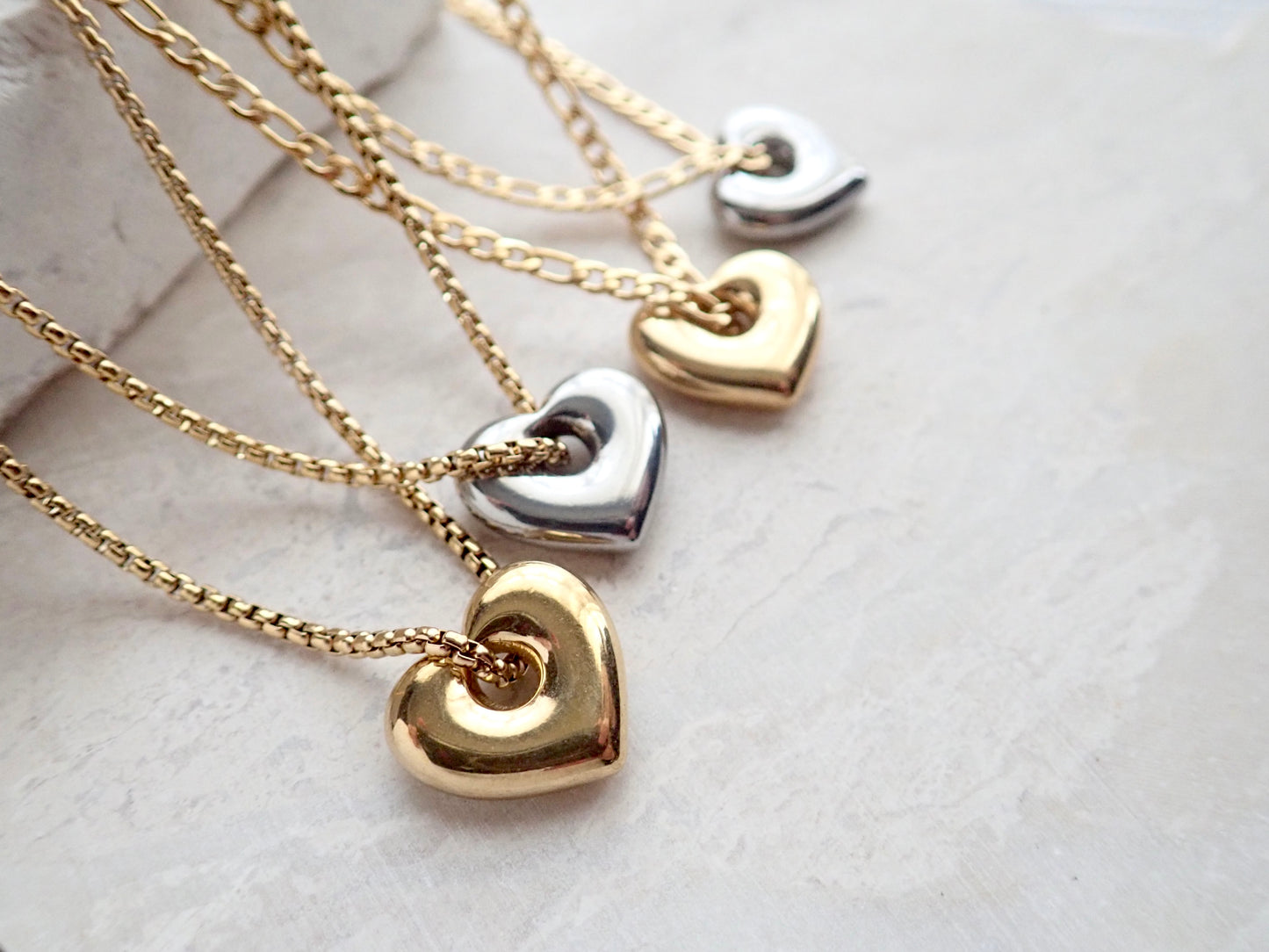 Puffy Heart Waterproof Necklace