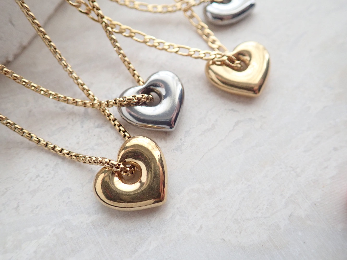 Puffy Heart Waterproof Necklace