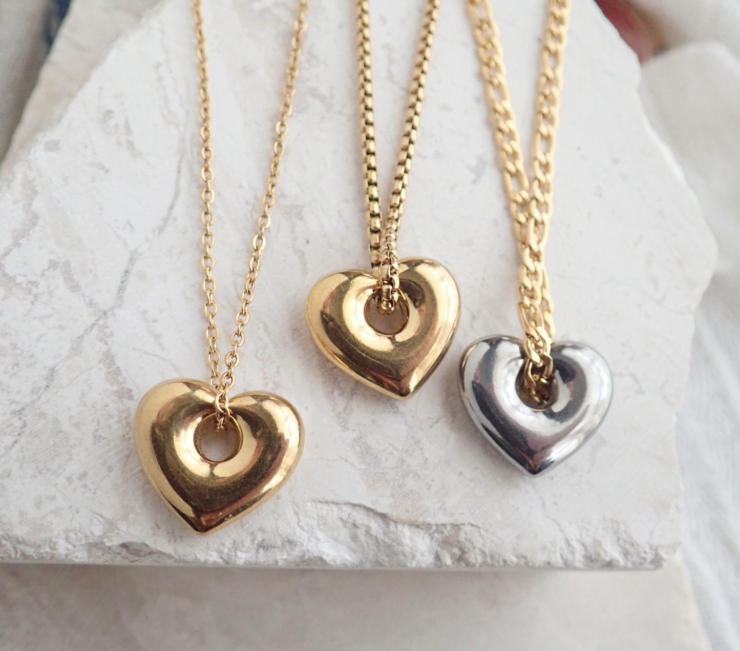 Puffy Heart Waterproof Necklace