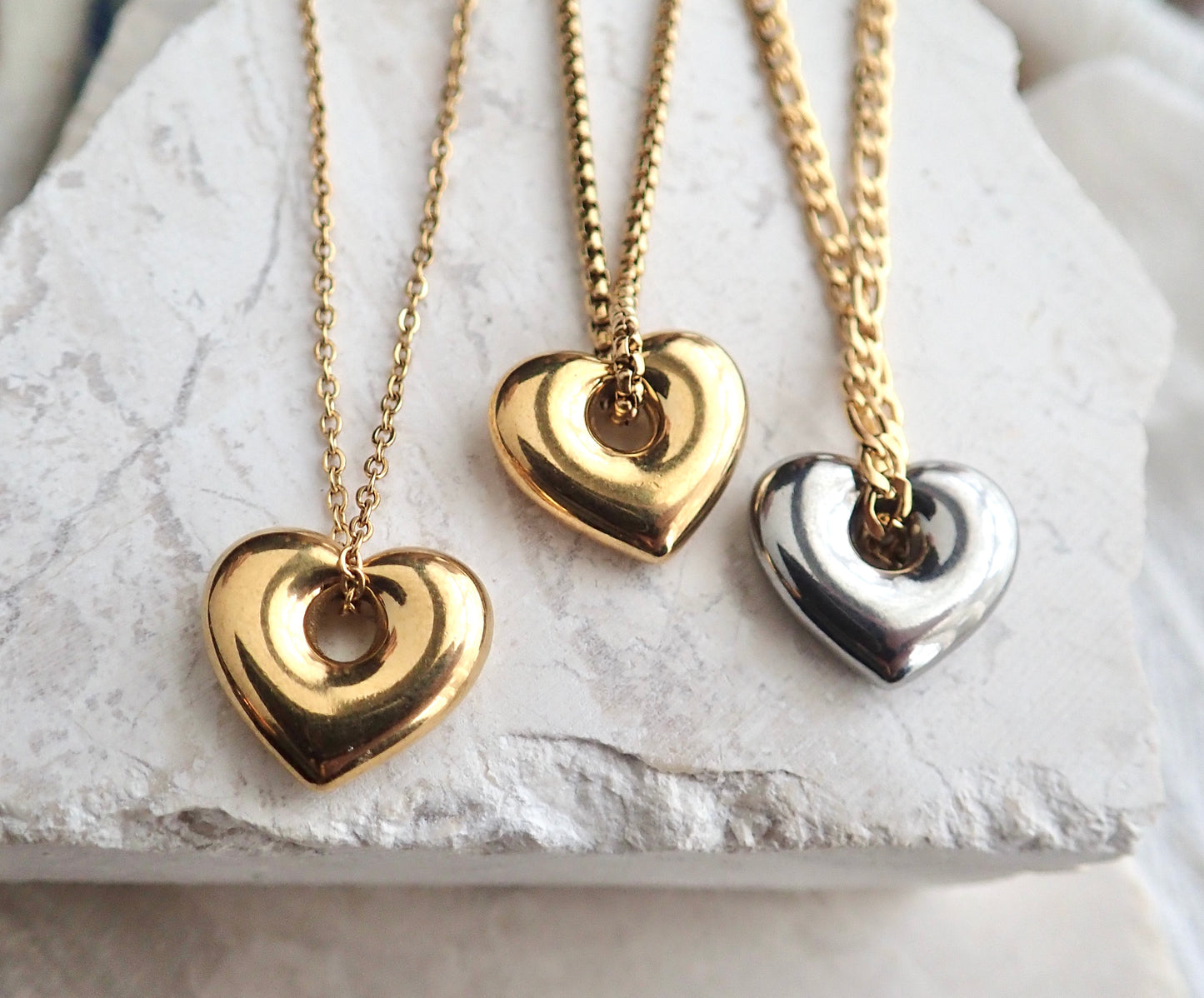 Puffy Heart Waterproof Necklace