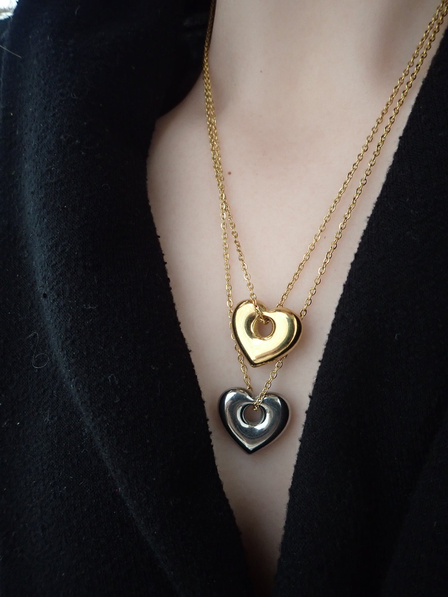 Puffy Heart Waterproof Necklace