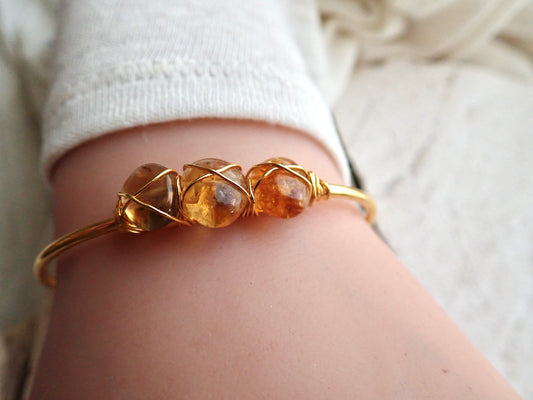 Heliopolis Citrine Bangle Bracelet