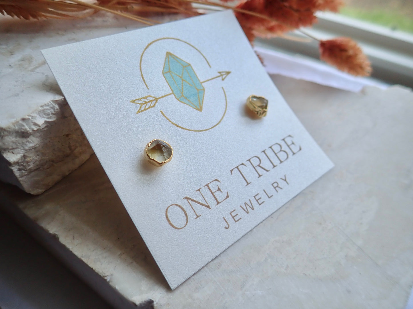 Raw Citrine Stud Earrings, Natural Citrine Post Earrings, Citrine Jewelry, November Birthstone, Crystal Stud Earrings, Raw Gemstone Earrings