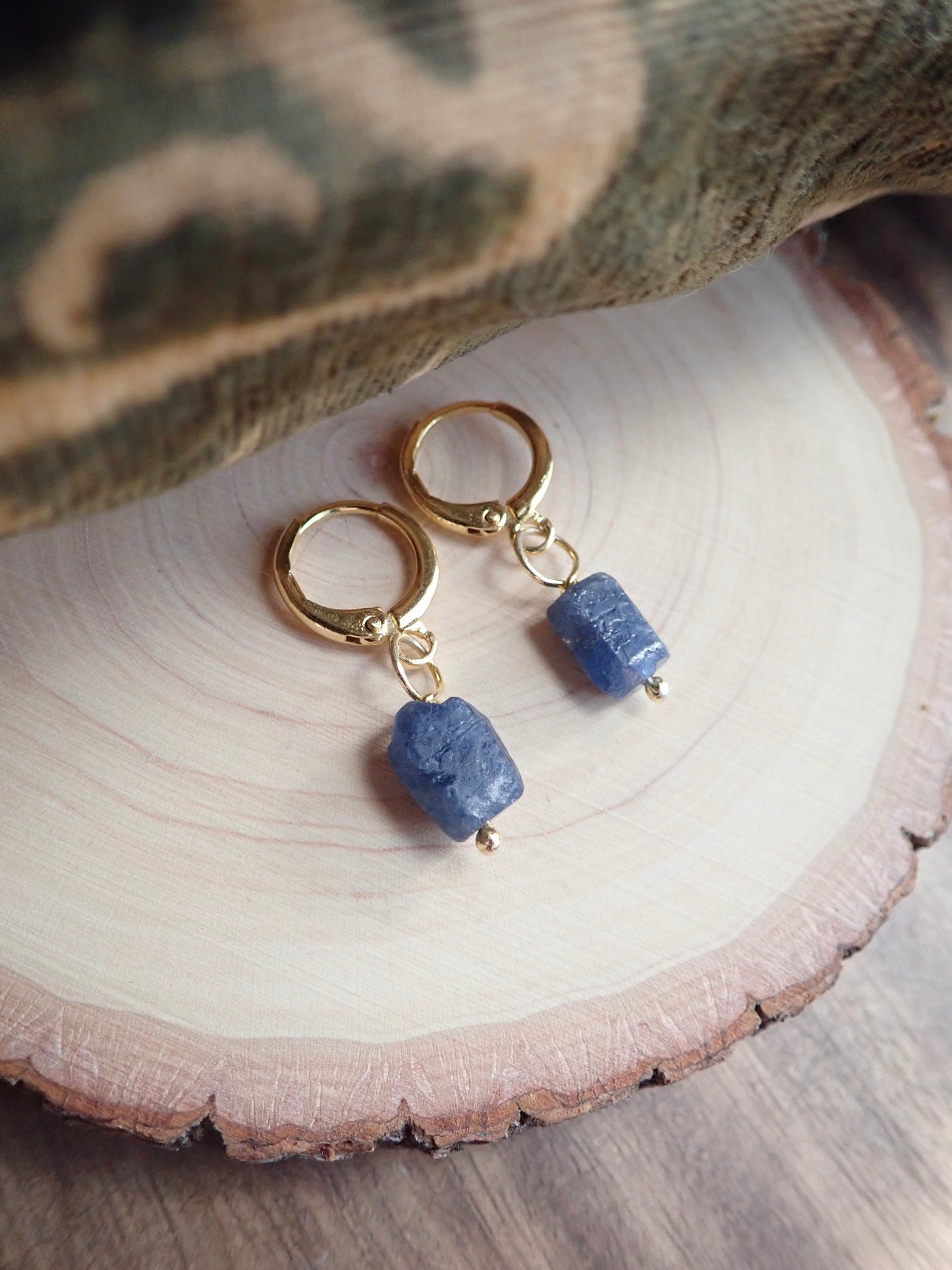 Sapphire Huggie Hoops