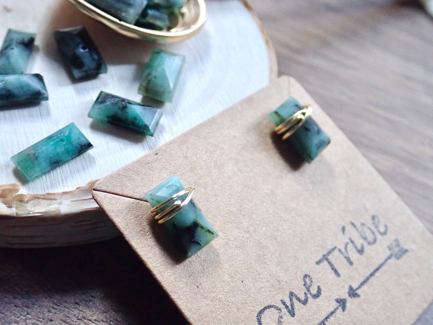 Jonie Emerald Stud Earrings