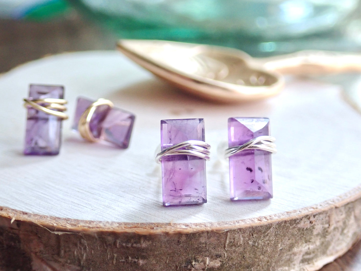 Farrah Amethyst Stud Earrings