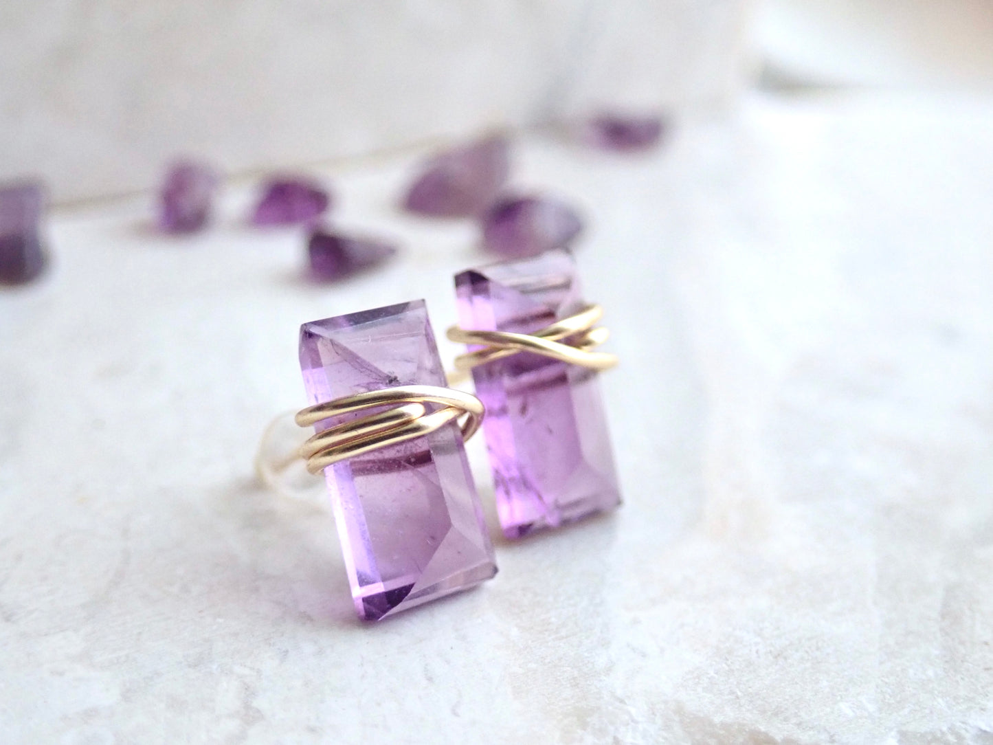 Farrah Amethyst Stud Earrings