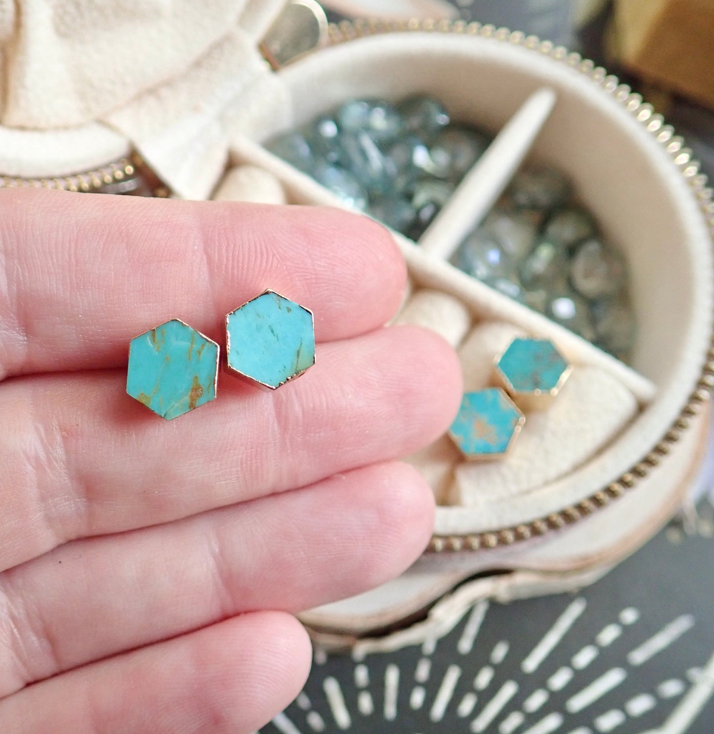 Turquoise Hexagons