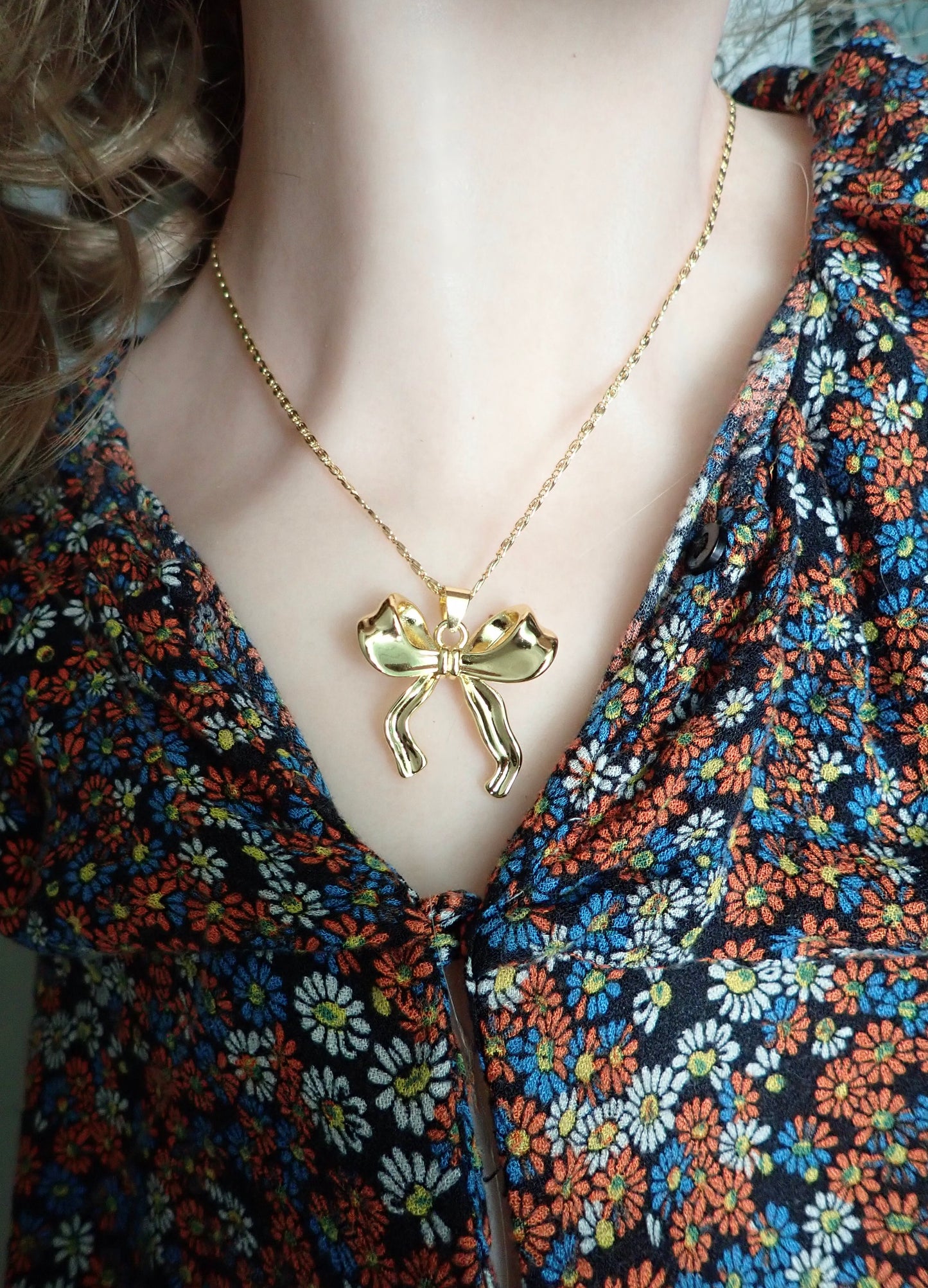 Tied With a Bow Necklace | 18k Gold Fill Bow Pendant | 16" - 18" Fancy Chain