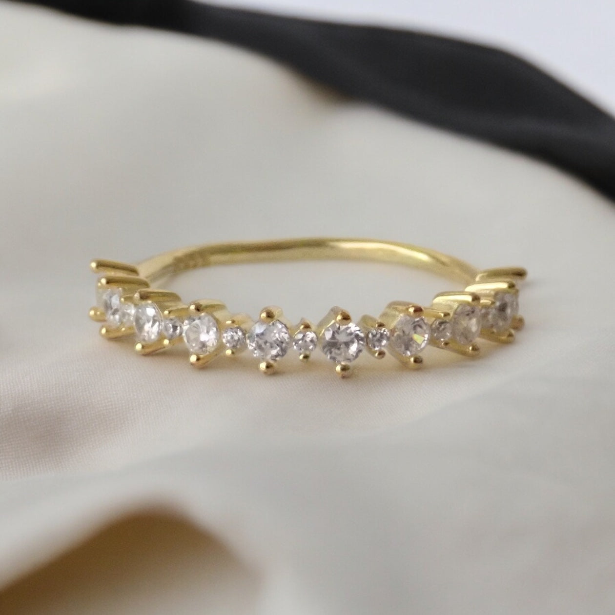 Half Eternity Diamond CZ Ring